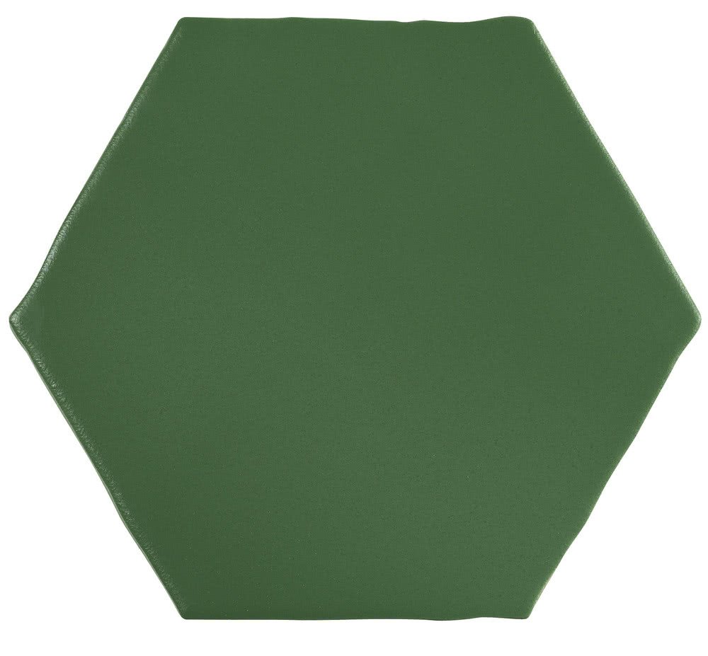 Керамическая плитка Cevica Marakech Verde Hexagon, цвет зелёный, поверхность матовая, шестиугольник, 150x150
