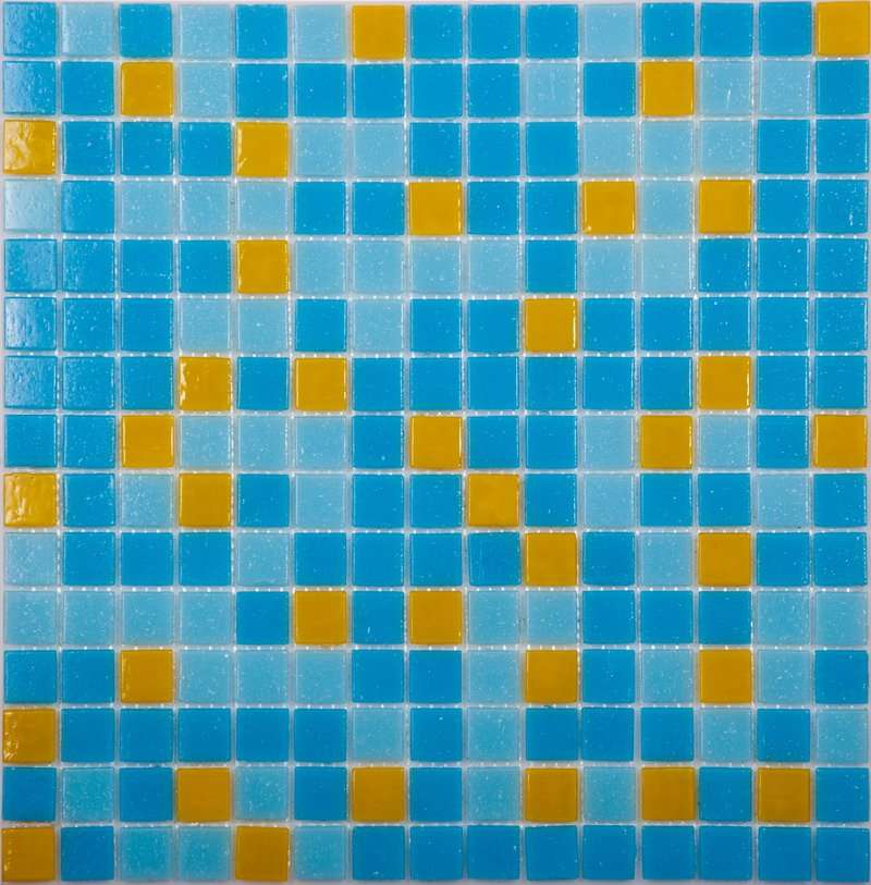 Мозаика NS Mosaic MIX10, цвет голубой, поверхность глянцевая, квадрат, 327x327