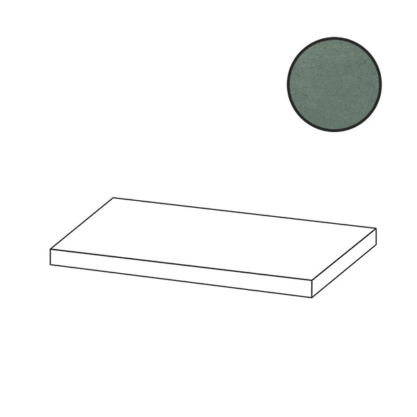 Ступени Cerdomus Concrete Art Elemento L Angolo Dx Bosco Safe 97635, цвет зелёный, поверхность сатинированная, прямоугольник, 200x600