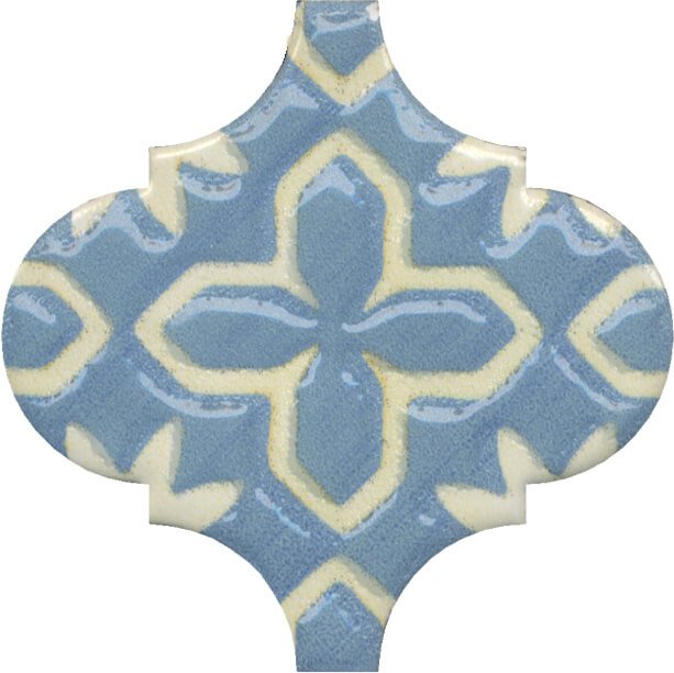 Декоративные элементы Kerama Marazzi Декор Арабески Майолика орнамент OS\A37\65000, цвет голубой, поверхность глянцевая, арабеска, 65x65