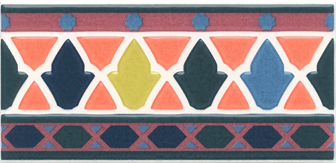 Декоративные элементы Kerama Marazzi Алькасар HGD\A328\16000, цвет разноцветный, поверхность глянцевая, прямоугольник, 74x150
