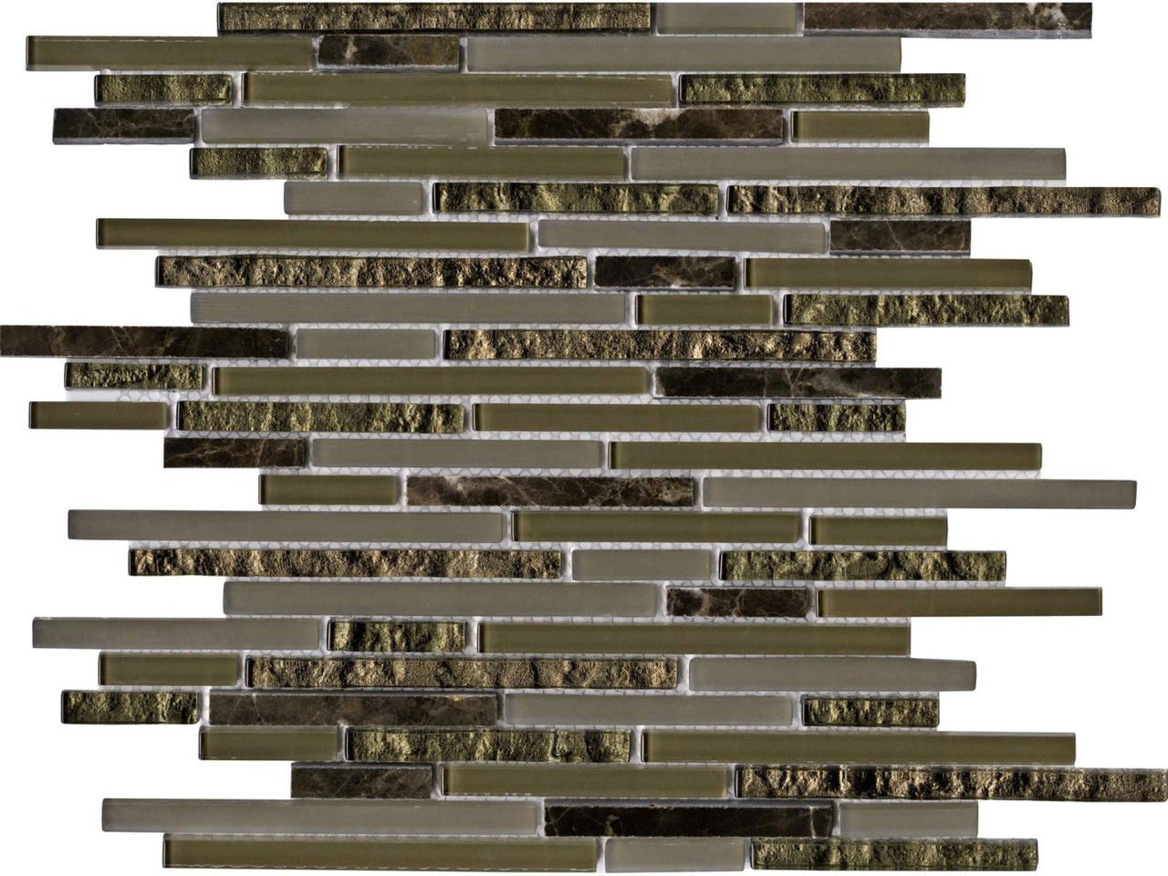 Мозаика L'Antic Colonial Eternity Mini Strip Emperador L242521751, цвет коричневый, поверхность глянцевая, прямоугольник, 298x305