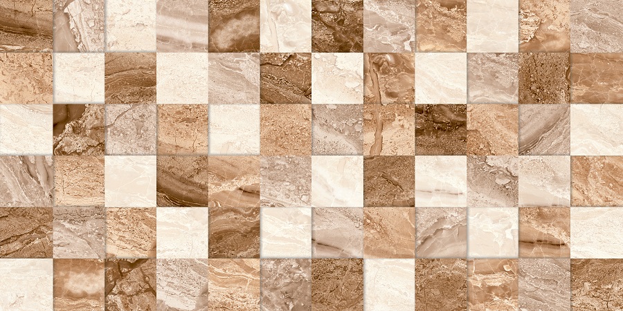 Керамическая плитка Cube Ceramica Prado Mosaic Beige, цвет коричневый бежевый, поверхность глянцевая, прямоугольник, 300x600