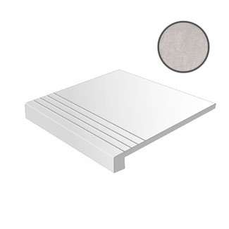 Ступени Vives Ruhr-SPR Cemento Gradone, цвет серый, поверхность полированная, прямоугольник с капиносом, 293x593