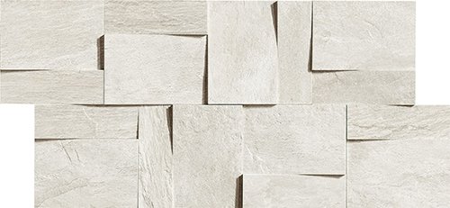 Декоративные элементы Rex Ardoise Modulo Muretto 3D Blanc 739368, цвет белый, поверхность матовая 3d (объёмная), под кирпич, 300x300