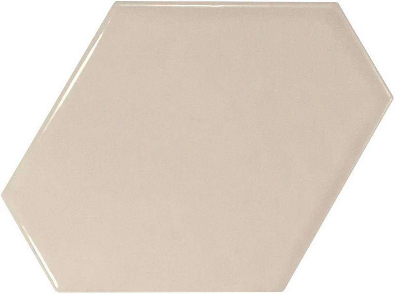 Керамическая плитка Equipe Scale Benzene Greige 23827, цвет бежевый, поверхность глянцевая, шестиугольник, 108x124