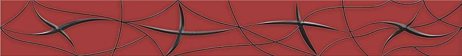 Бордюры Azori Vela Carmin Stella, цвет красный, поверхность глянцевая, прямоугольник, 62x505