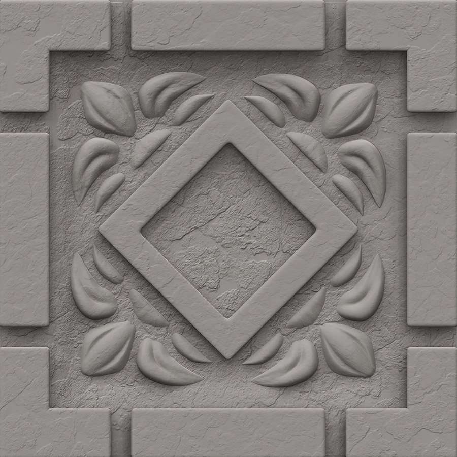 Вставки Terracotta Вставка Sparta Quadro, цвет серый, поверхность матовая, квадрат, 90x90