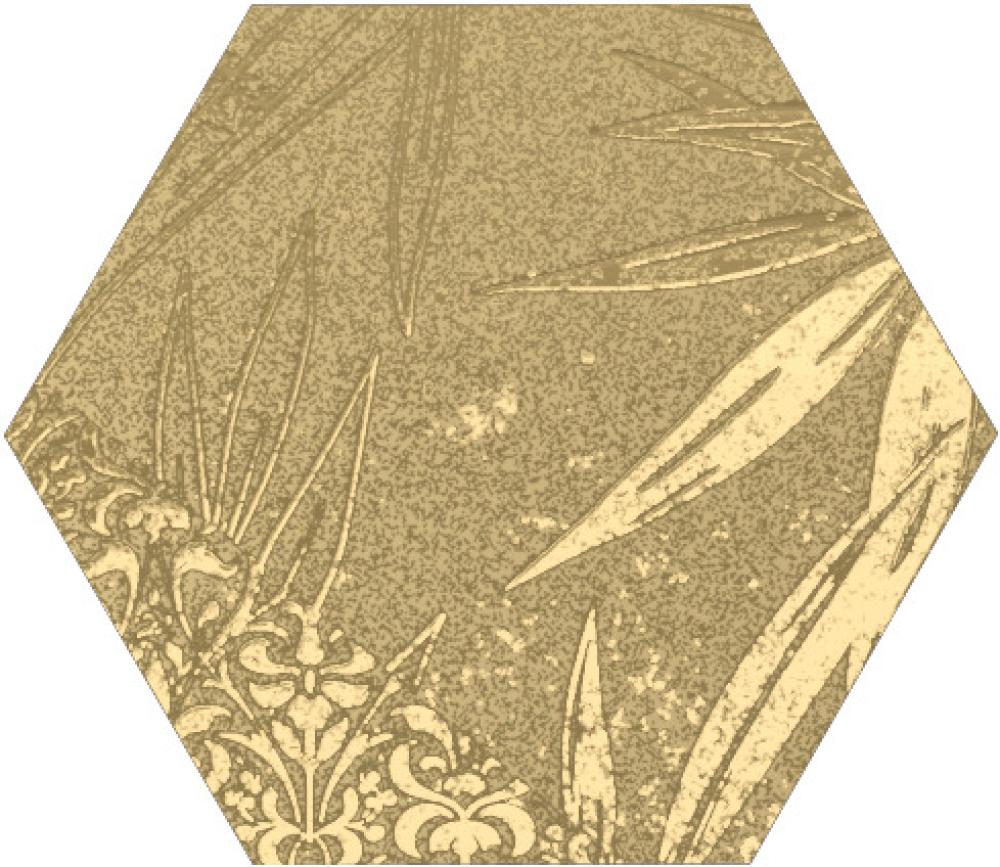 Декоративные элементы Dune Magnet Tropic Gold 188604, цвет золотой, поверхность матовая, шестиугольник, 150x170