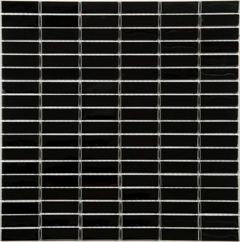 Мозаика NS Mosaic M-602, цвет чёрный, поверхность глянцевая, прямоугольник, 305x298