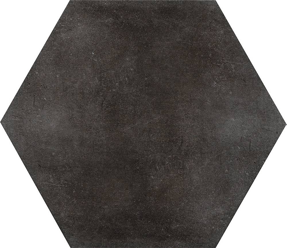 Керамогранит Cir Materia Prima Esag. Black Storm 1069777, цвет чёрный, поверхность глянцевая, шестиугольник, 240x277