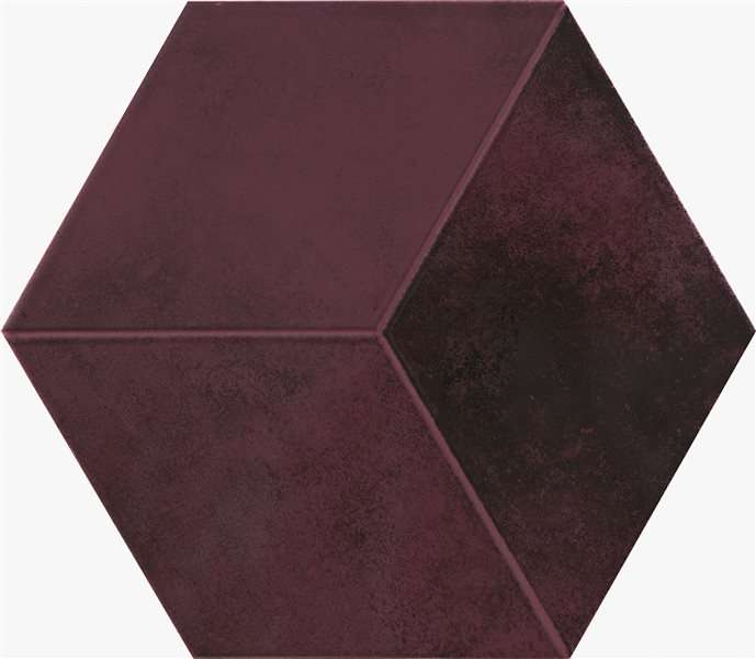 Керамогранит Pamesa Kingsbury Grana, цвет бордовый, поверхность глянцевая, шестиугольник, 198x228