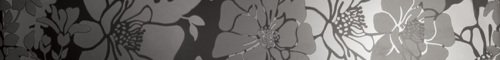 Бордюры Cedam Lustri List Flower Nero Lucido, цвет чёрный, поверхность глянцевая, прямоугольник, 60x500