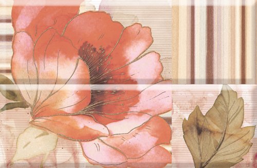 Панно Estile Aure Composicion Romantique Flower Marron 02, цвет бежевый, поверхность матовая, прямоугольник, 300x450