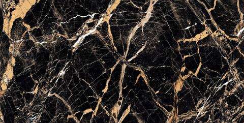 Керамогранит Orinda Marquina Gold High Glossy, цвет чёрный, поверхность глянцевая, прямоугольник, 600x1200