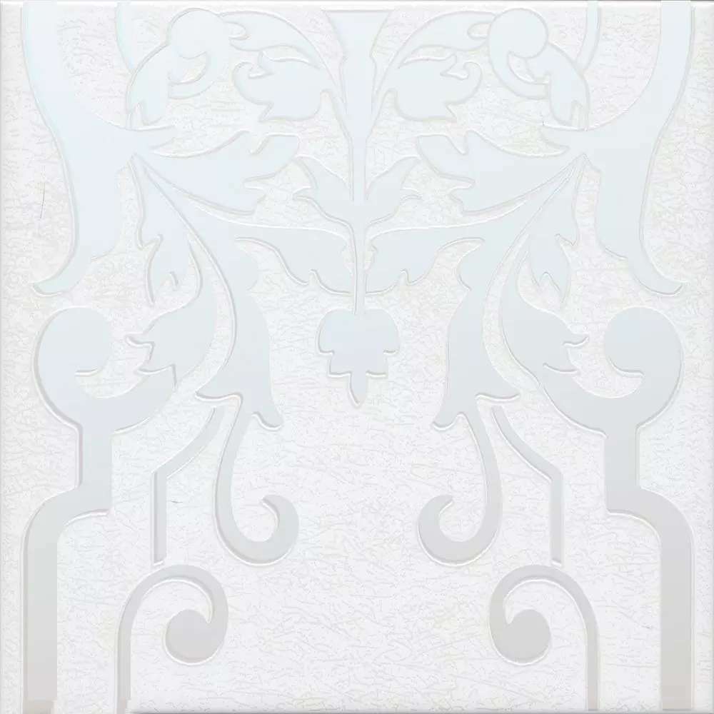 Декоративные элементы Kerama Marazzi Барберино 2 белый глянцевый HGD\A566\5155, цвет белый, поверхность глянцевая, квадрат, 200x200