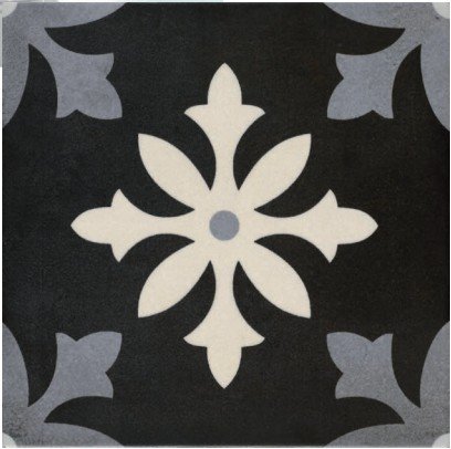 Керамогранит Pamesa Art Degas Nero, цвет чёрно-белый, поверхность матовая, квадрат, 223x223