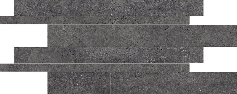 Мозаика Provenza Re-Play Concrete Listelli Sfalsati Anthracite EKGM, цвет чёрный, поверхность матовая, под кирпич, 300x600
