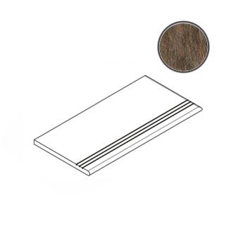 Ступени Italon NL Wood Pepper Gradino Round Grip DX 620040000035, цвет коричневый, поверхность структурированная, прямоугольник, 300x600