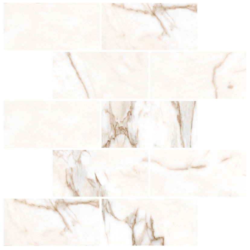 Мозаика Kerranova Marble Trend K-1001/MR/m13, цвет белый, поверхность матовая, квадрат, 307x307