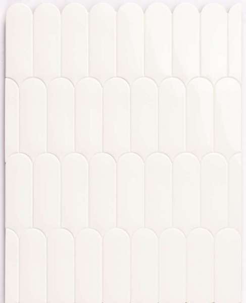 Керамическая плитка Natucer Fan White, цвет белый, поверхность глянцевая, чешуя, 72x195