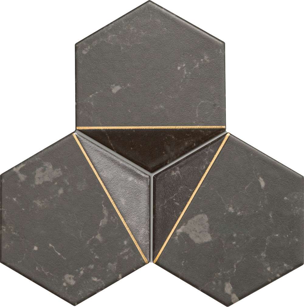 Мозаика Tubadzin Scoria Mozaika Black 1, цвет чёрный, поверхность матовая, прямоугольник, 165x192