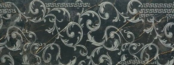 Декоративные элементы Porcelanite Dos 1320 Negro Decor Roma, цвет чёрный, поверхность полированная, прямоугольник, 480x1280