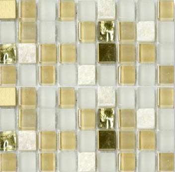 Мозаика Bars Crystal Mosaic Смеси с металлом HSO 189 (15x15 mm), цвет разноцветный, поверхность глянцевая, квадрат, 300x300