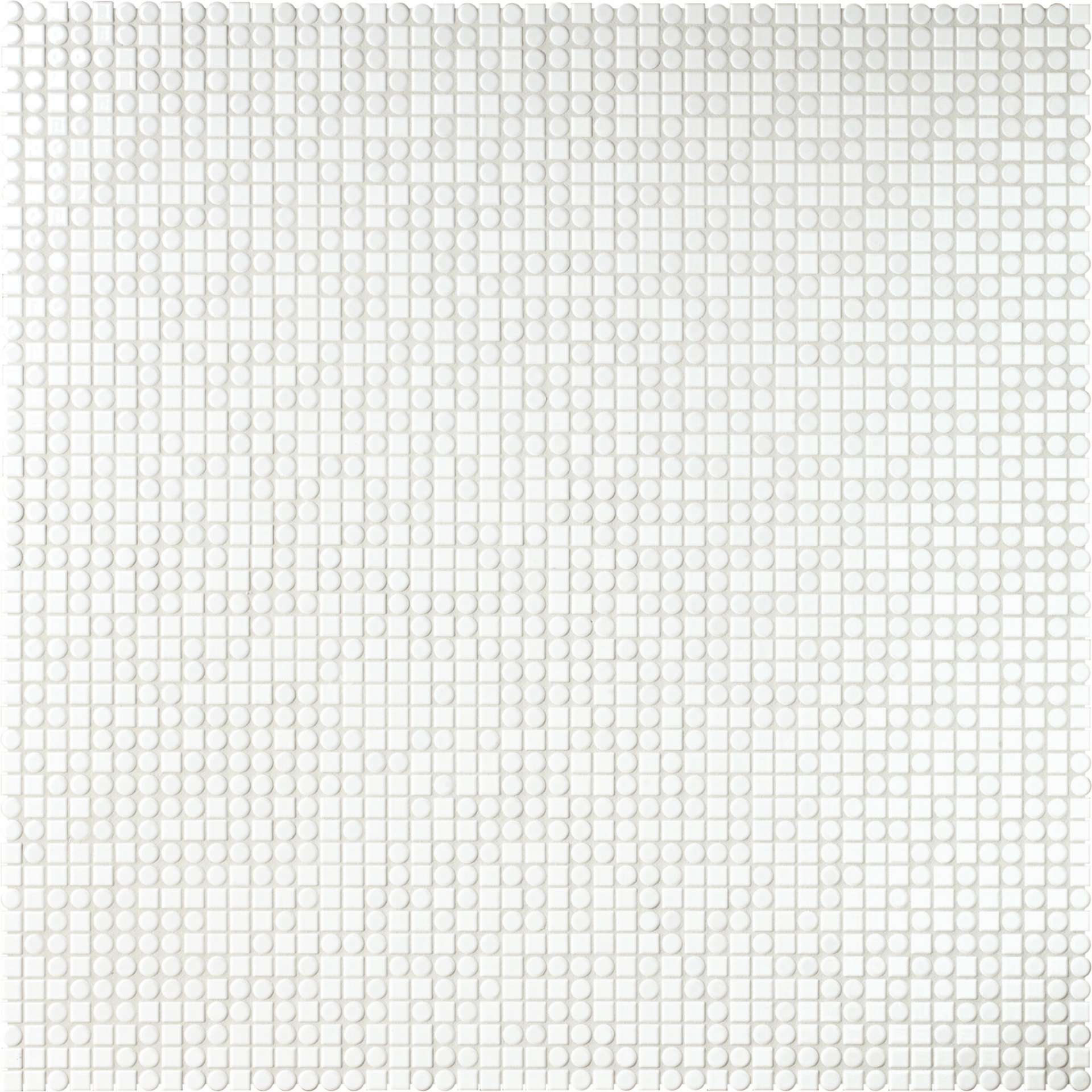 Мозаика Jasba Loop Arktiswei 40052H-44, цвет белый, поверхность глянцевая, круг и овал, 632x632