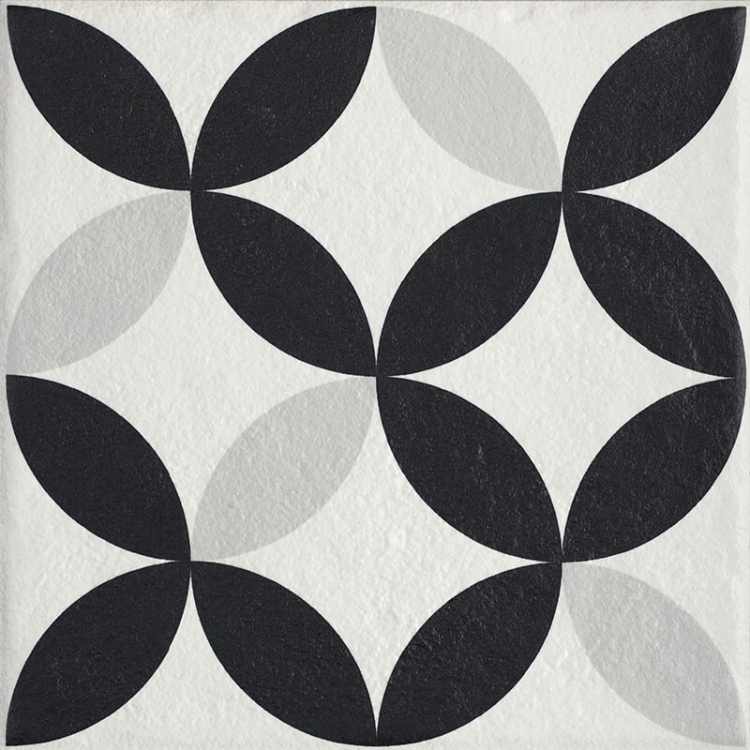 Керамическая плитка Paradyz Modern Theme E, цвет чёрно-белый, поверхность матовая, квадрат, 198x198