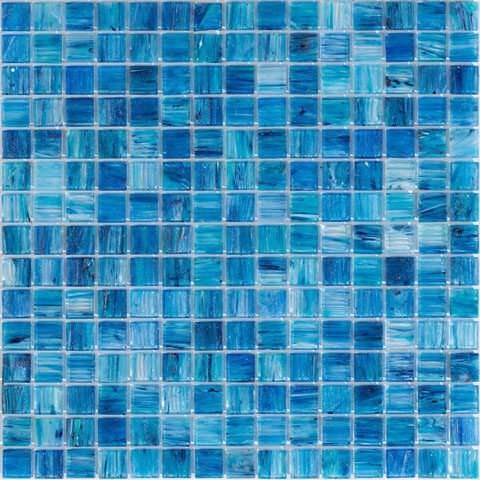 Мозаика Alma Mosaic Stella STN57, цвет синий, поверхность глянцевая, квадрат, 327x327