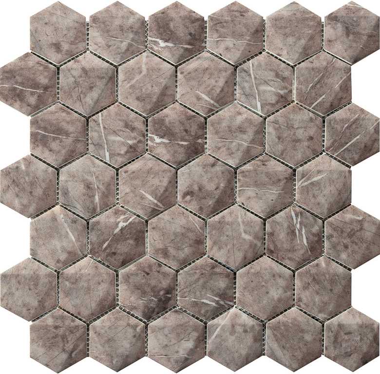 Мозаика Grespania Marmorea Hexagonal Paladio, цвет коричневый, поверхность матовая, шестиугольник, 300x300