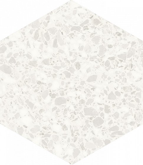 Керамогранит DNA Terrazzo White, цвет белый, поверхность матовая, прямоугольник, 320x368