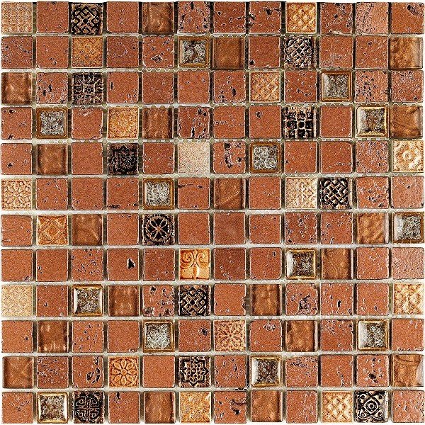 Мозаика Intermatex Imperium Bronze, цвет терракотовый, поверхность матовая, квадрат, 300x300