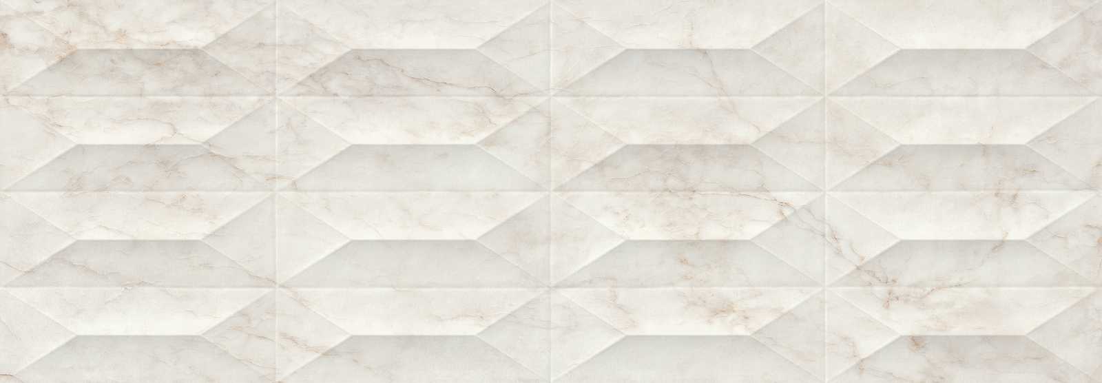 Керамическая плитка Marazzi Italy Marbleplay Calacatta Struttura Gem 3D Rett M4PE, цвет белый, поверхность 3d (объёмная), матовая, прямоугольник, 300x900