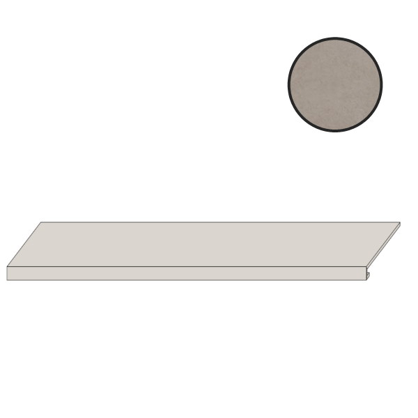 Ступени Piemme Materia Grad.C.Retta Reflex L/R 03107, цвет серый, поверхность лаппатированная, прямоугольник, 330x1200