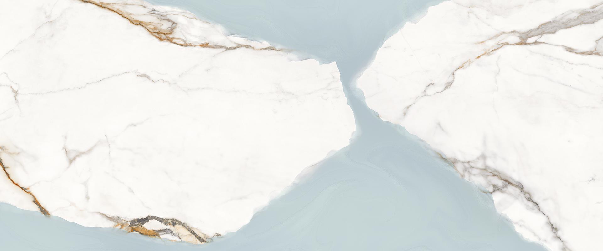 Широкоформатный керамогранит Provenza Unique Marble Ambra Paonazzetto Lappato EKRN, цвет белый бежевый голубой, поверхность лаппатированная, прямоугольник, 1200x2780