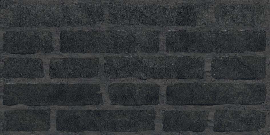 Керамическая плитка Laparet Loft Керамогранит чёрный, цвет чёрный, поверхность матовая, под кирпич, 300x600