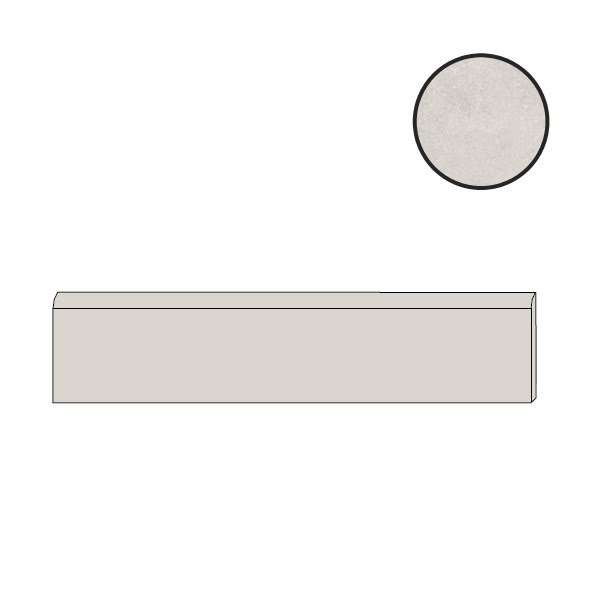 Бордюры Piemme Materia Batt. Opal Nat/Ret 02893, цвет белый, поверхность матовая, прямоугольник, 45x600