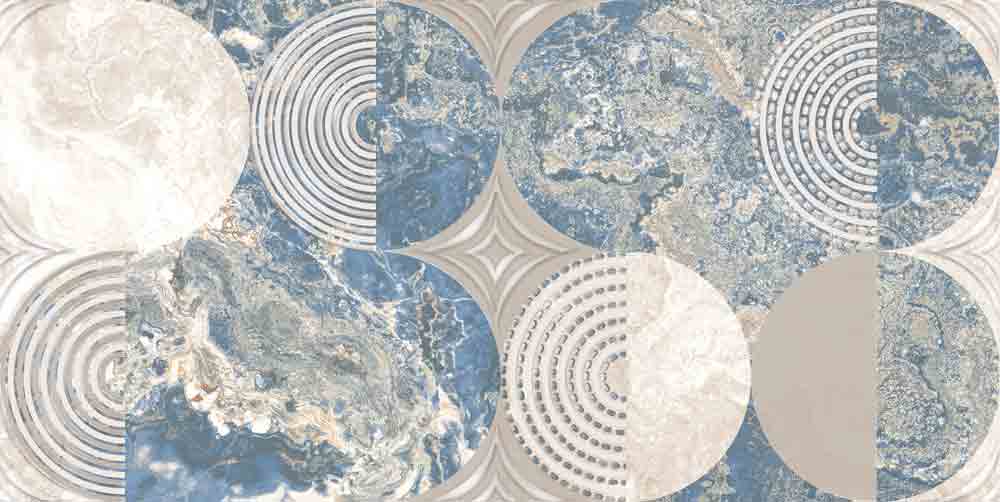 Декоративные элементы Axima Ричмонд Вставка D1, цвет белый синий, поверхность глянцевая, прямоугольник, 300x600