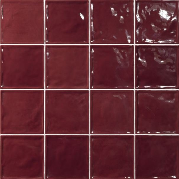 Керамическая плитка El Barco Chic Carmin, цвет красный, поверхность глянцевая, квадрат, 150x150