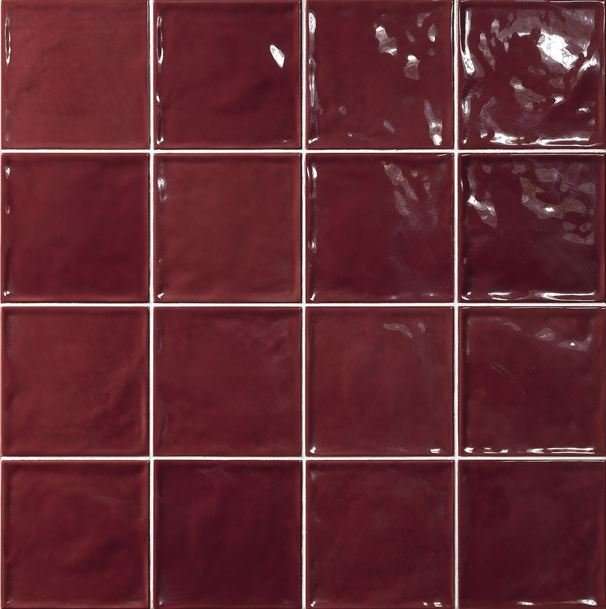 Керамическая плитка El Barco Chic Carmin, цвет красный, поверхность глянцевая, квадрат, 150x150