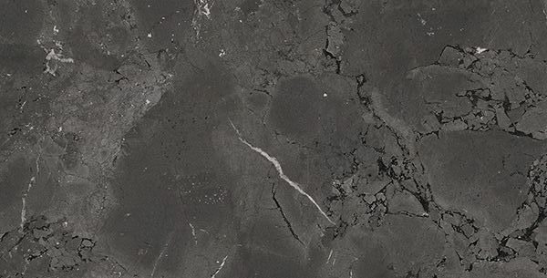 Керамогранит Kutahya Pompei Anthracite, цвет чёрный, поверхность лаппатированная, прямоугольник, 600x1200