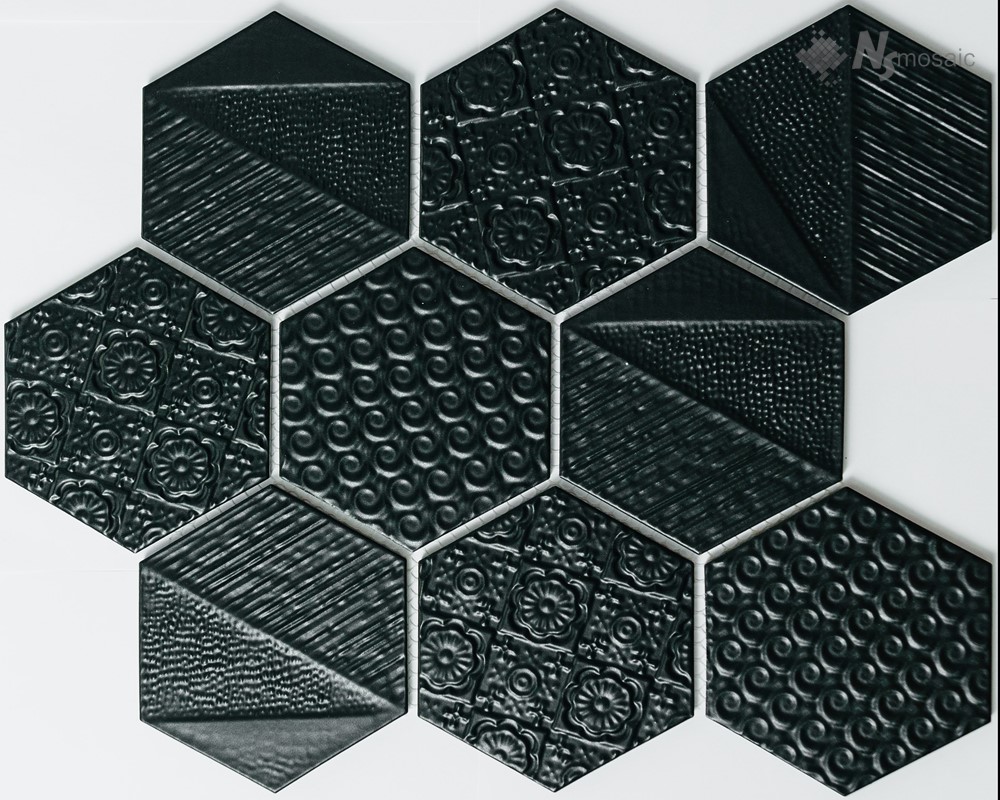 Мозаика NS Mosaic Rustic R-330, цвет чёрный, поверхность матовая, квадрат, 256x296