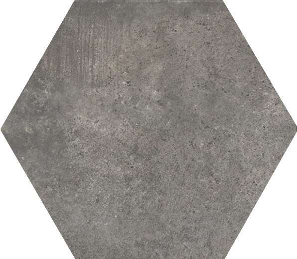 Керамогранит Cir Recupera Esagona Cotto Grafite 1050685, цвет серый тёмный, поверхность матовая, прямоугольник, 240x277