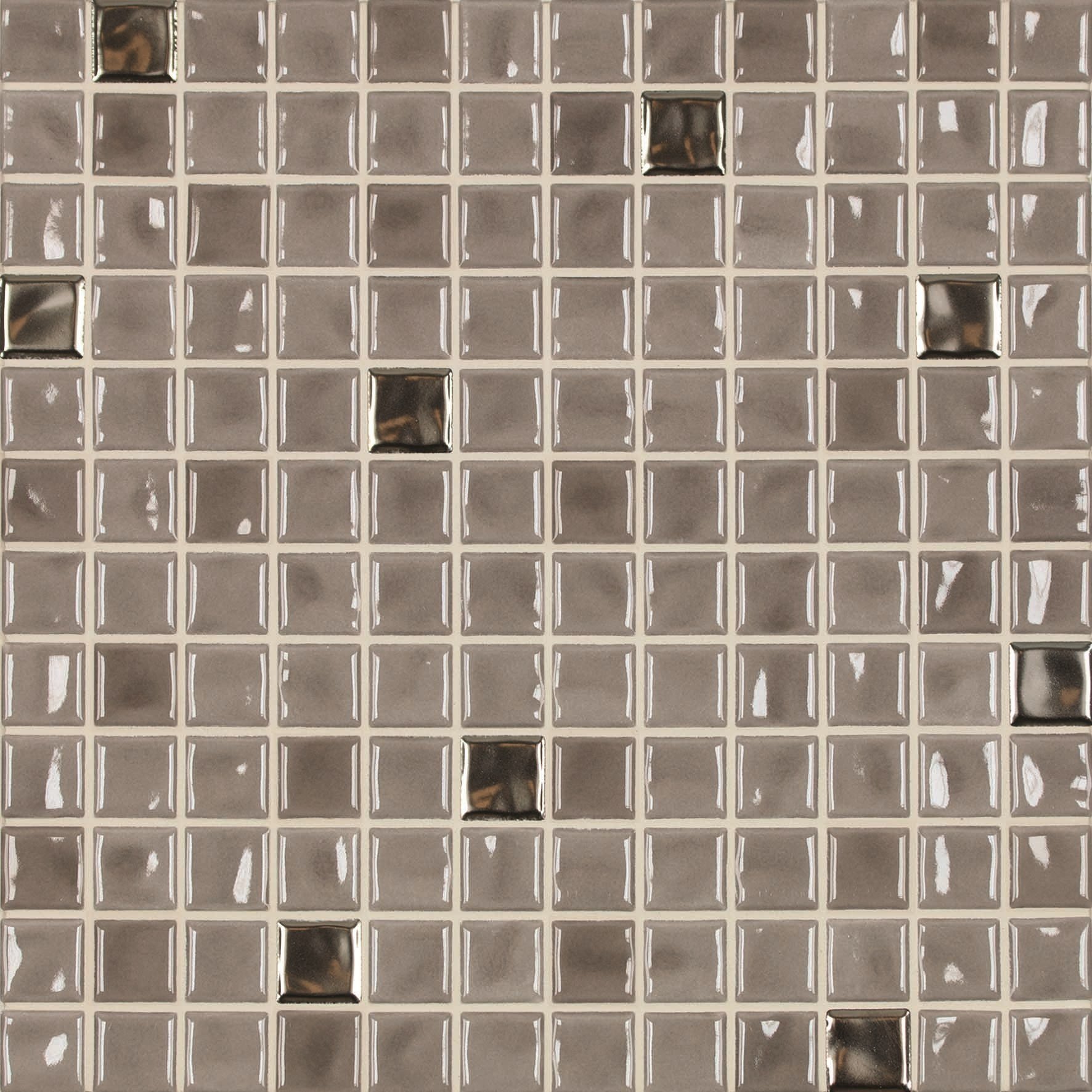 Мозаика Jasba 41930H Amano Taupe Metallic Mix, цвет коричневый, поверхность глянцевая, квадрат, 316x316