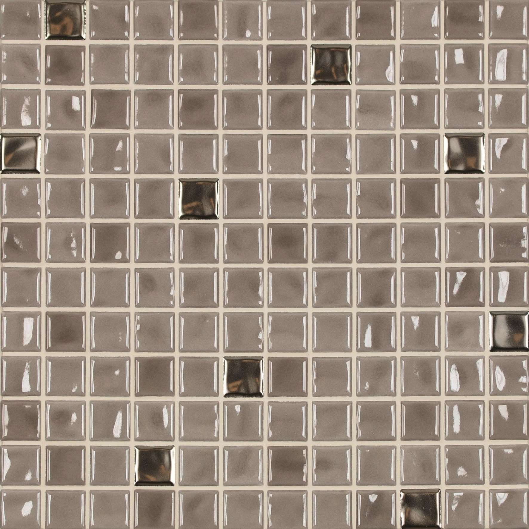Мозаика Jasba 41930H Amano Taupe Metallic Mix, цвет коричневый, поверхность глянцевая, квадрат, 316x316