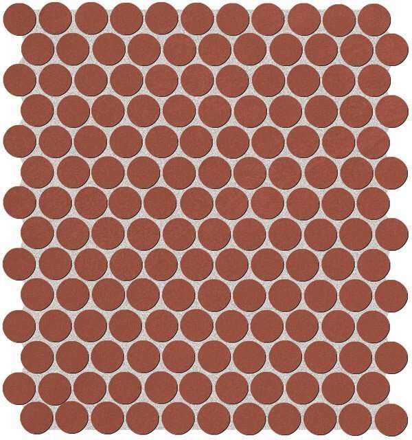 Мозаика Fap Color Line Marsala Round Mosaico, цвет бордовый, поверхность матовая, круг и овал, 295x325