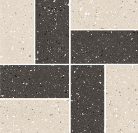 Декоративные элементы Floor Gres Earthtech Twist Carbon Flakes Glossy Pumice Flakes Comfort 772716, цвет чёрно-белый, поверхность глянцевая, квадрат, 300x300