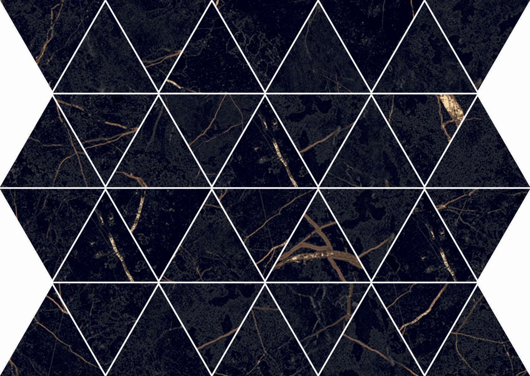 Мозаика Flaviker Supreme Evo Mos Triang Noir Laurent Lux 0002528, цвет чёрный, поверхность полированная, треугольник, 260x320
